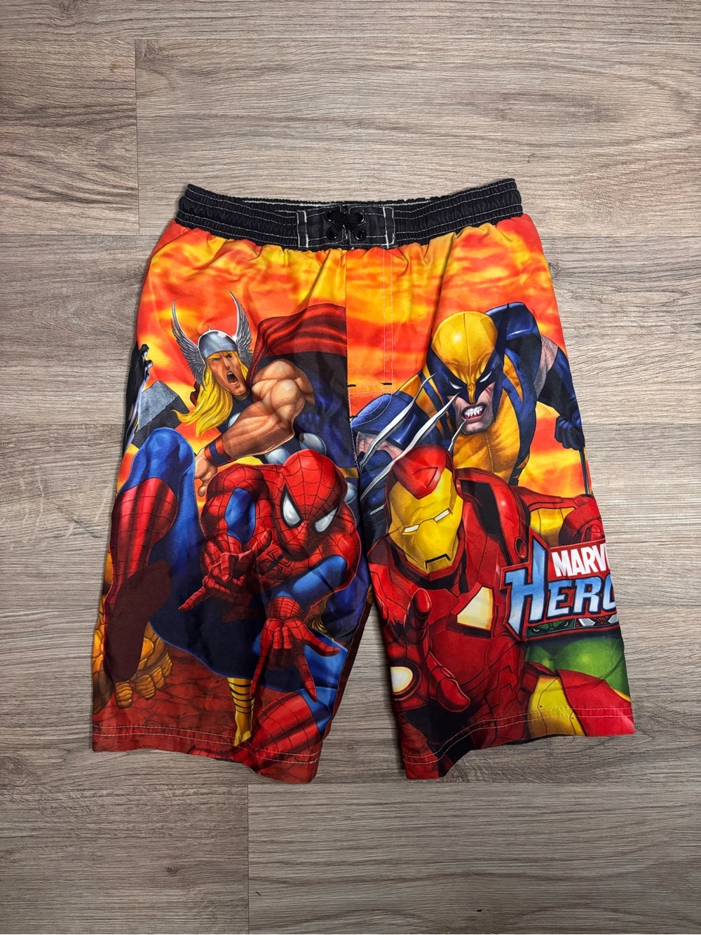 Boy's Marvel Heroes Graphic Swim Trunks
